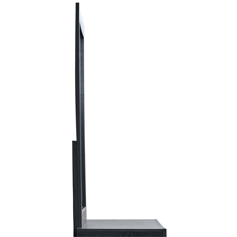 Maklaine Contemporary Wood Frame Mirror in Bold Black Finish