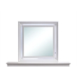 Maklaine Contemporary Wood Frame Mirror Pearl in White Finish