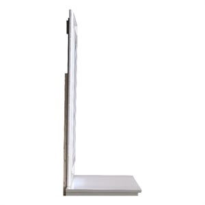 Maklaine Contemporary Wood Frame Mirror Pearl in White Finish