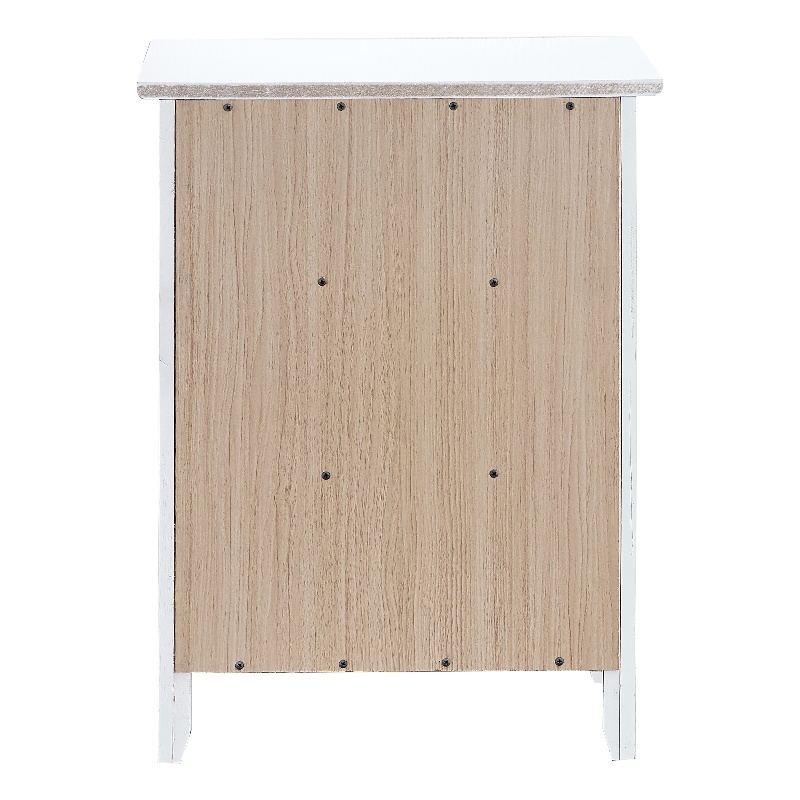 Maklaine Mid-Century 3 Drawer Wooden Nightstand in White Finish