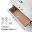 Maklaine Transitional Wood 6-Drawer Dresser with Mirror in White