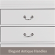 Maklaine Transitional Wood 6-Drawer Dresser with Mirror in White