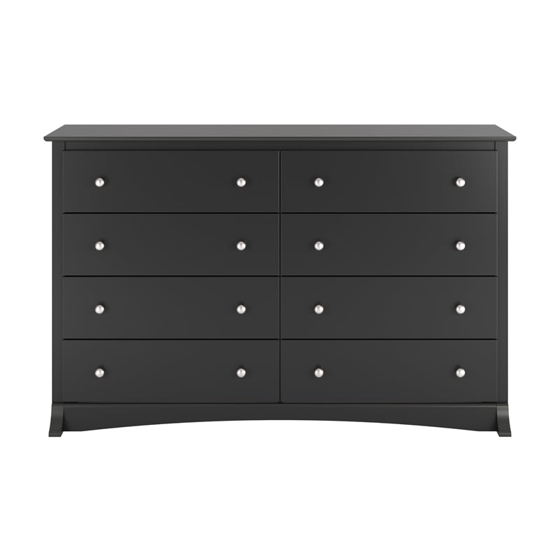 Maklaine 8-Drawer Transitional Composite Wood Dresser in Black