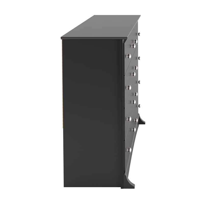 Maklaine 8-Drawer Transitional Composite Wood Dresser in Black