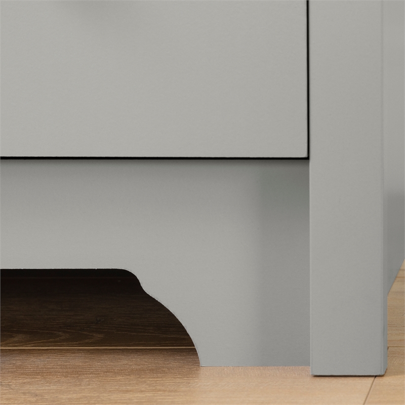 Maklaine Contemporary 6-Drawer Wood Dresser in Soft Gray Finish