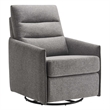 Maklaine Upholstered Polyester Fabric Lounge Chair in Light Gray