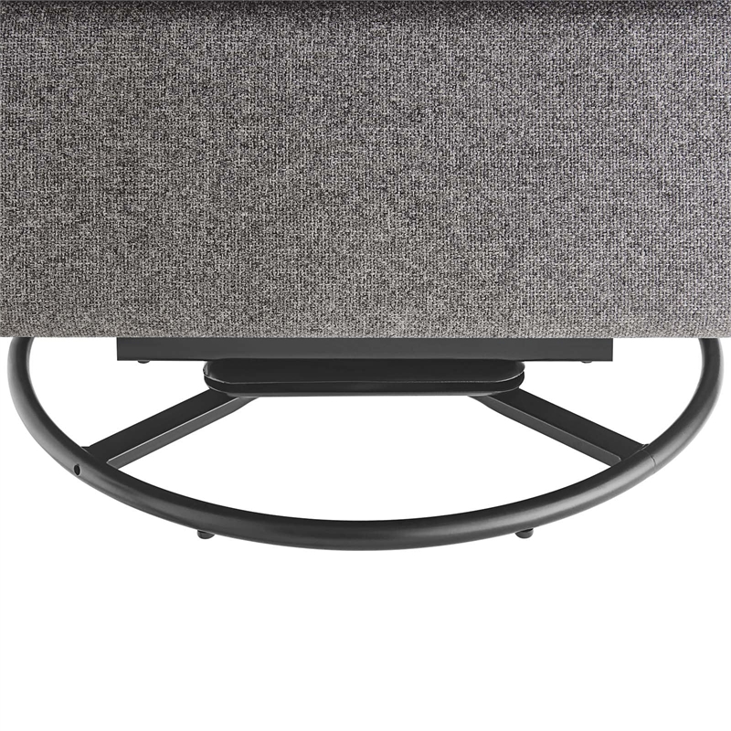 Maklaine Upholstered Polyester Fabric Lounge Chair in Light Gray