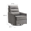 Maklaine Upholstered Polyester Fabric Lounge Chair in Light Gray