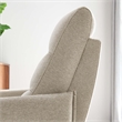 Maklaine Upholstered Polyester Fabric Lounge Chair in Oatmeal