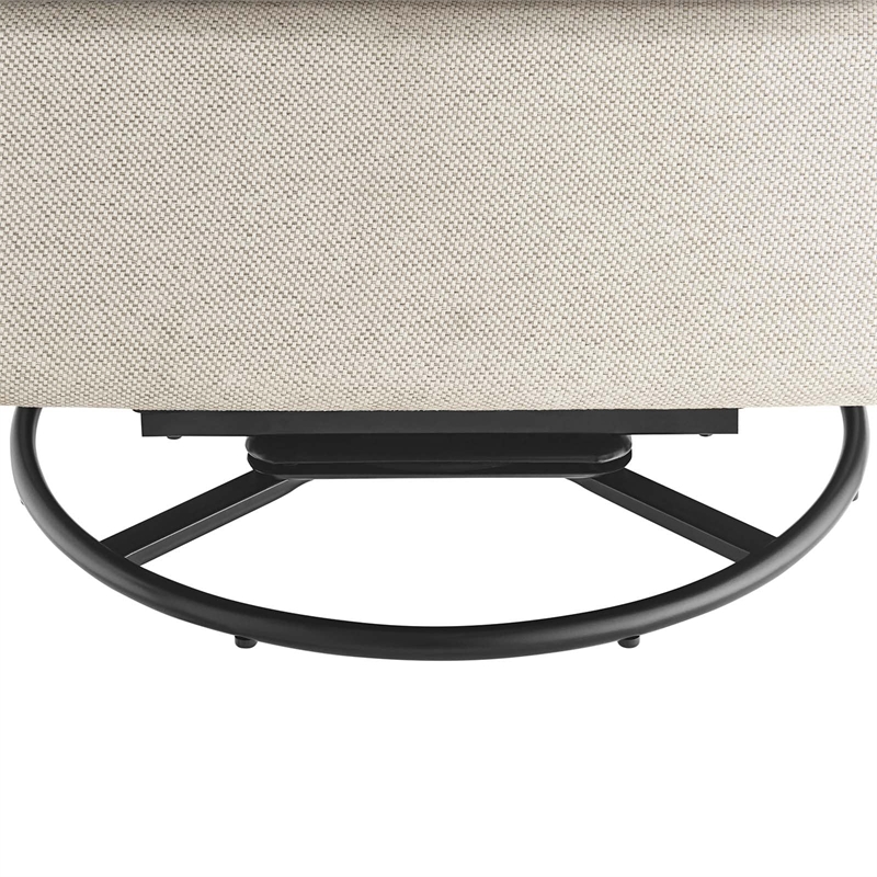 Maklaine Upholstered Polyester Fabric Lounge Chair in Oatmeal