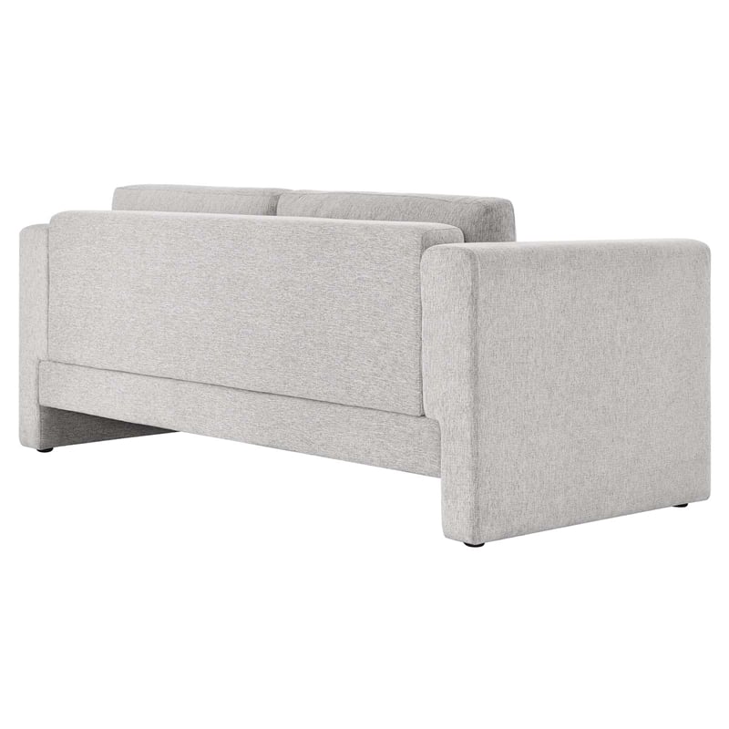 Maklaine Upholstered Modern Polyester Fabric Sofa in Light Gray