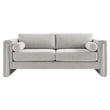 Maklaine Upholstered Modern Polyester Fabric Sofa in Light Gray