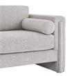 Maklaine Upholstered Modern Polyester Fabric Sofa in Light Gray