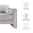 Maklaine Upholstered Modern Polyester Fabric Sofa in Light Gray