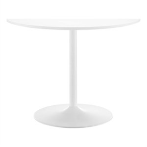 Maklaine 40&quot Metal & MDF Dining Table with Pedestal Base in White