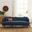 Maklaine Upholstered Polyester Fabric Sofa with Tapered Legs in Navy