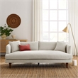 Maklaine Upholstered Polyester Fabric Sofa with Tapered Legs in Ivory