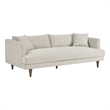 Maklaine Upholstered Polyester Fabric Sofa with Tapered Legs in Ivory