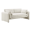 Maklaine Contemporary Upholstered Boucle Fabric Sofa in Ivory