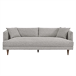 Maklaine Upholstered Polyester Fabric Sofa with Tapered Legs in Light Gray