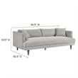 Maklaine Upholstered Polyester Fabric Sofa with Tapered Legs in Light Gray