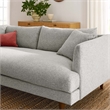 Maklaine Upholstered Polyester Fabric Sofa with Tapered Legs in Light Gray