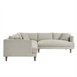 Maklaine 3-Piece Fabric Sectional Sofa in Heathered Weave Ivory