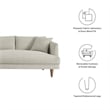 Maklaine 3-Piece Fabric Sectional Sofa in Heathered Weave Ivory