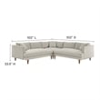 Maklaine 3-Piece Fabric Sectional Sofa in Heathered Weave Ivory