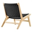 Maklaine Woven Rope & Wood Accent Lounge Chair in Natural and Black