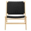 Maklaine Woven Rope & Wood Accent Lounge Chair in Natural and Black