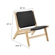 Maklaine Woven Rope & Wood Accent Lounge Chair in Natural and Black
