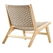 Maklaine Woven Rope & Wood Accent Lounge Chair in Brown/Natural