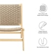Maklaine Woven Rope & Wood Accent Lounge Chair in Brown/Natural
