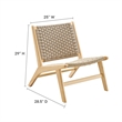 Maklaine Woven Rope & Wood Accent Lounge Chair in Brown/Natural