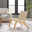 Maklaine Woven Rope & Wood Accent Lounge Chair in Brown/Natural