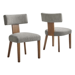 Maklaine Dining Chairs - Set of 2 in Heathered Weave Wheat Deep Brown