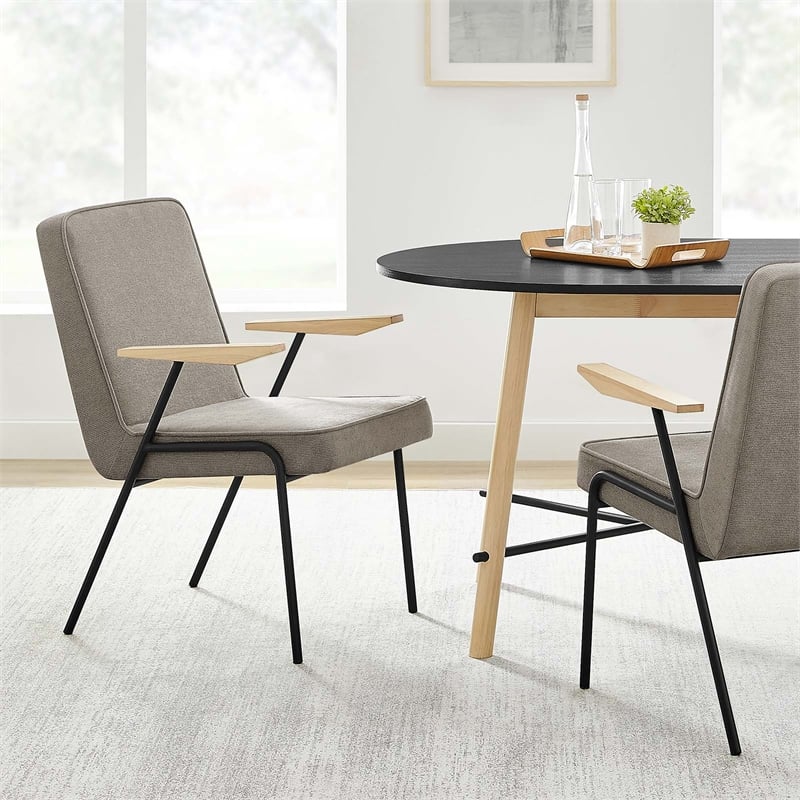 Maklaine Modern / Contemporary Dining Armchair in Sand Finish
