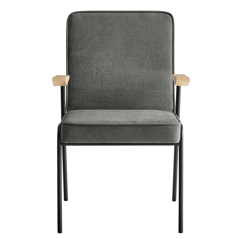 Maklaine Modern / Contemporary Dining Armchair in Slate Finish