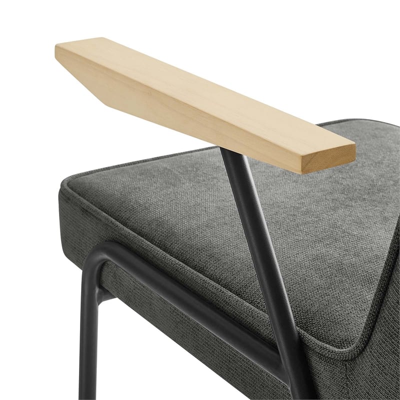 Maklaine Modern / Contemporary Dining Armchair in Slate Finish