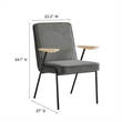 Maklaine Modern / Contemporary Dining Armchair in Slate Finish