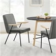 Maklaine Modern / Contemporary Dining Armchair in Slate Finish