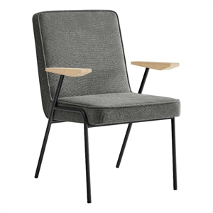 Maklaine Modern / Contemporary Dining Armchair in Slate Finish