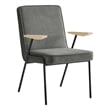 Maklaine Modern / Contemporary Dining Armchair in Slate Finish