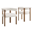 Maklaine Contemporary Performance Velvet Dining Chairs - Set of 2