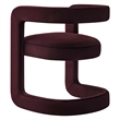 Maklaine Contemporary Performance Velvet Accent Chair in Mulberry