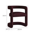 Maklaine Contemporary Performance Velvet Accent Chair in Mulberry