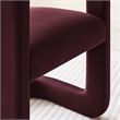 Maklaine Contemporary Performance Velvet Accent Chair in Mulberry