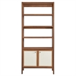Maklaine Modern / Contemporary 4-Shelf Wood Grain Bookcase in Walnut