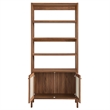 Maklaine Modern / Contemporary 4-Shelf Wood Grain Bookcase in Walnut